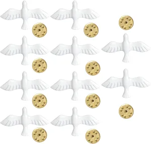 10pcs Stylish World Peace Brooch Set Elegant Peace Dove Lapel Pin Accessory Unique Brooch Collar Pin Jewelry Gifts