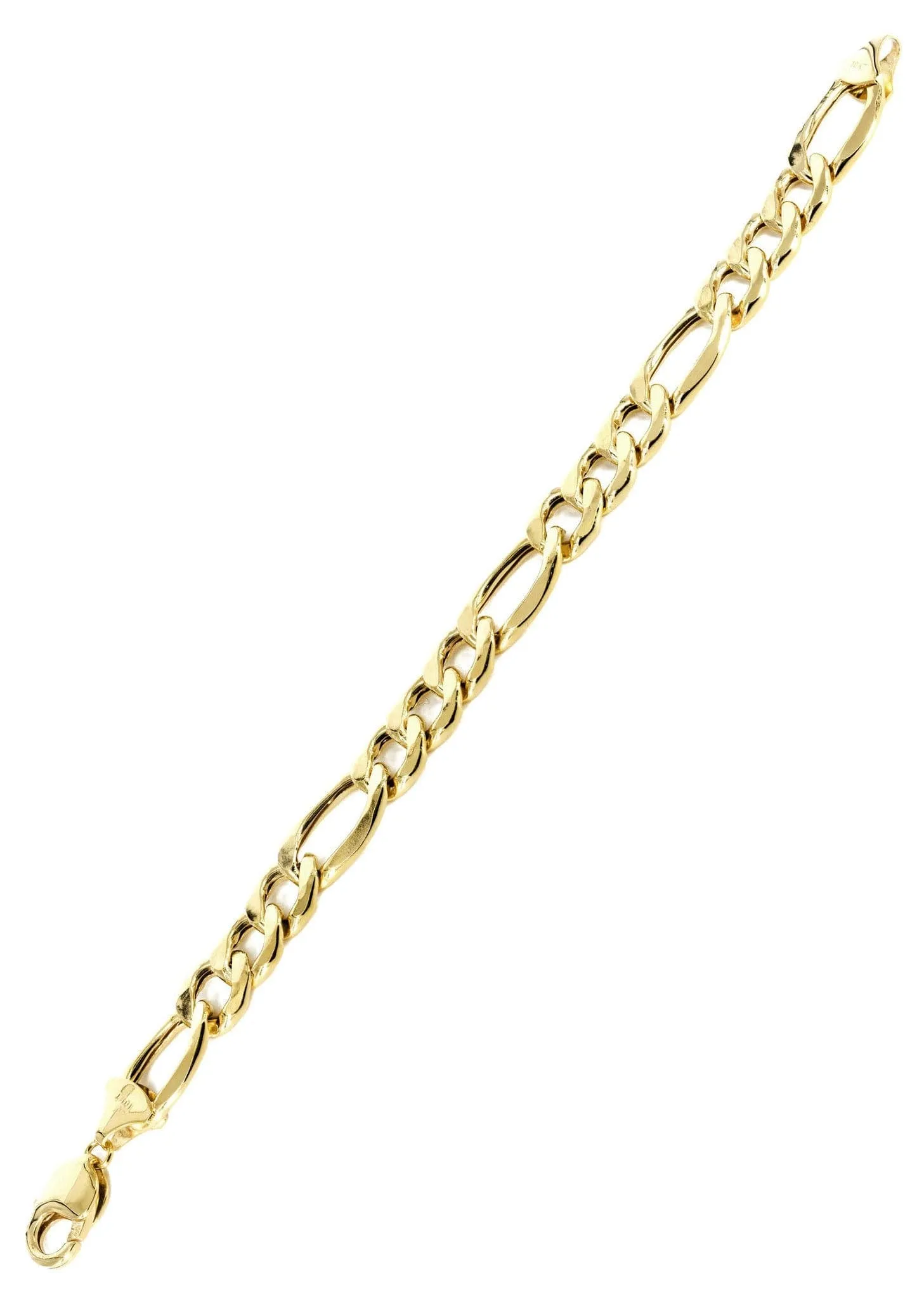 14K Gold Bracelet Solid Figaro
