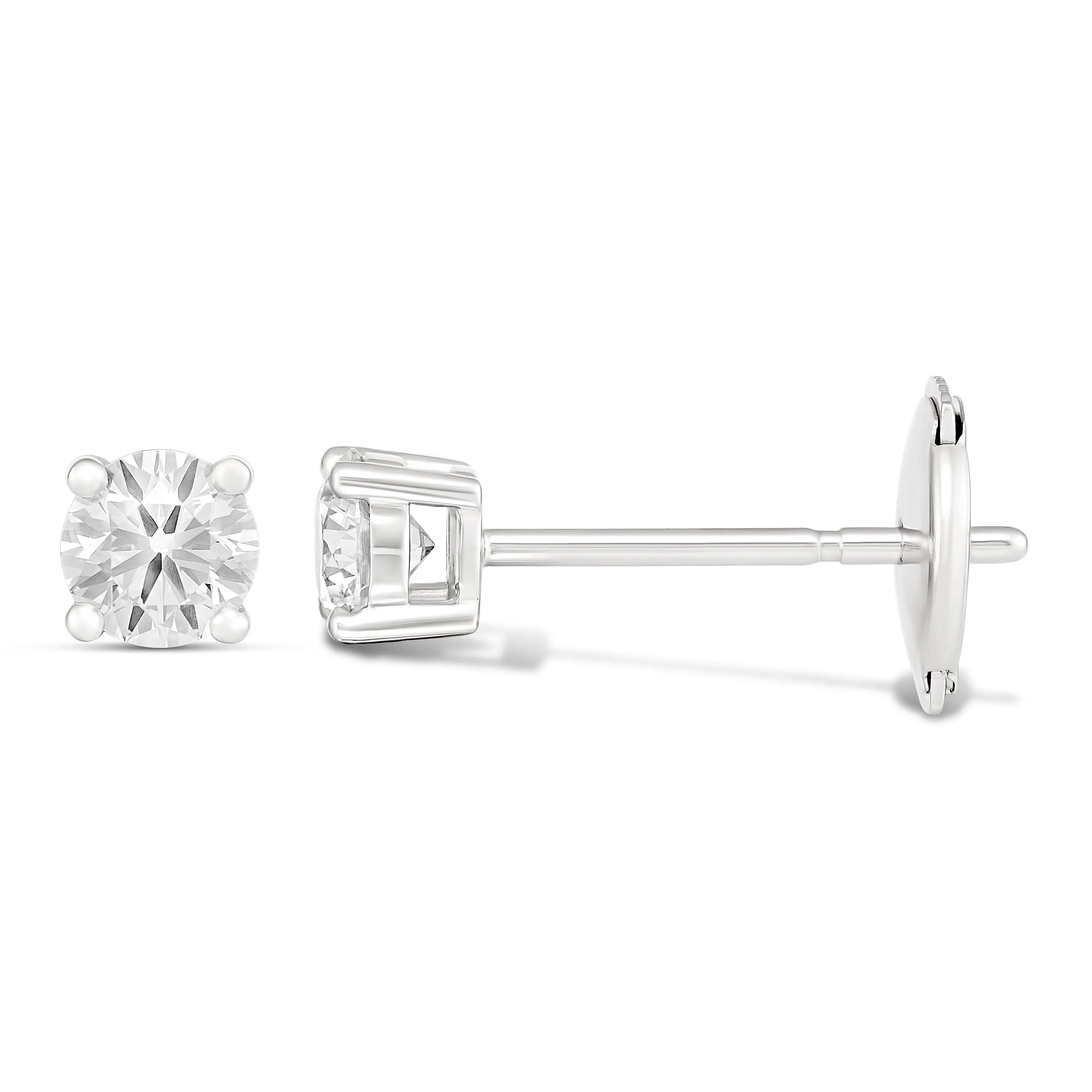 18CT White Gold 4 - Claw Fine Diamond Studs