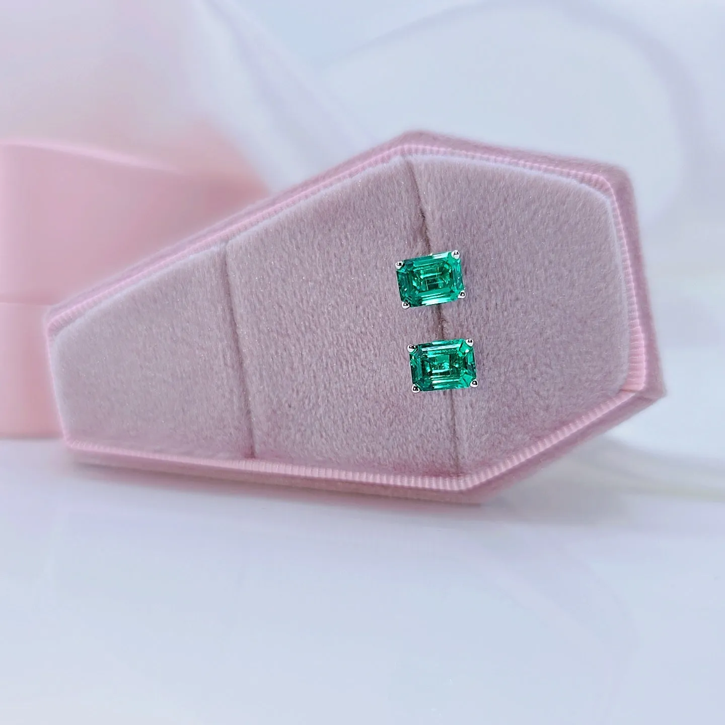 2.0 Ct Colombian Cultivated Emerald Earrings