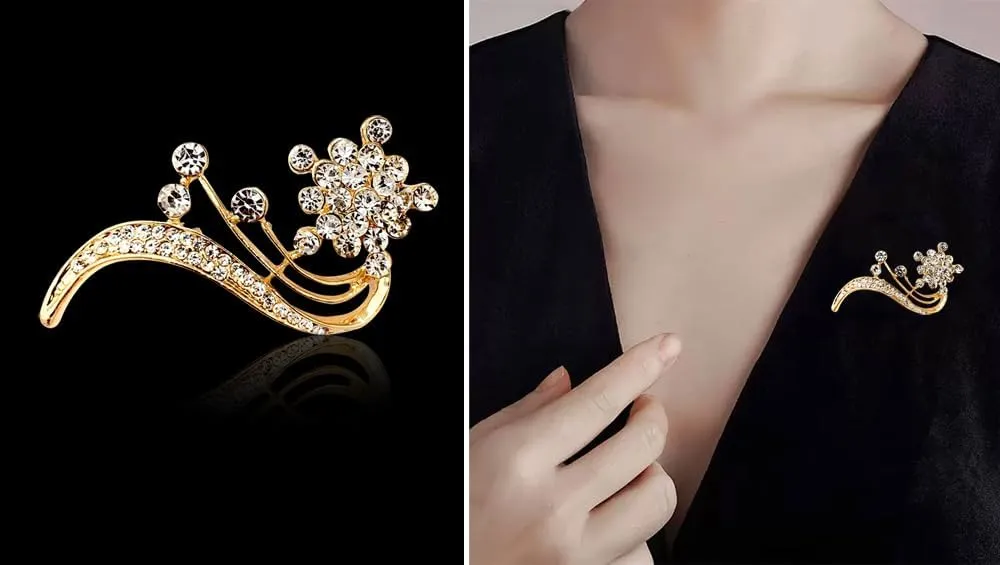 5Pcs Elegant And Exquisite Women's Brooches, Wedding Party Brooches, Daily Commuting Brooches, Sparkling Brooches With a Simple Yet Sophisticated feel.