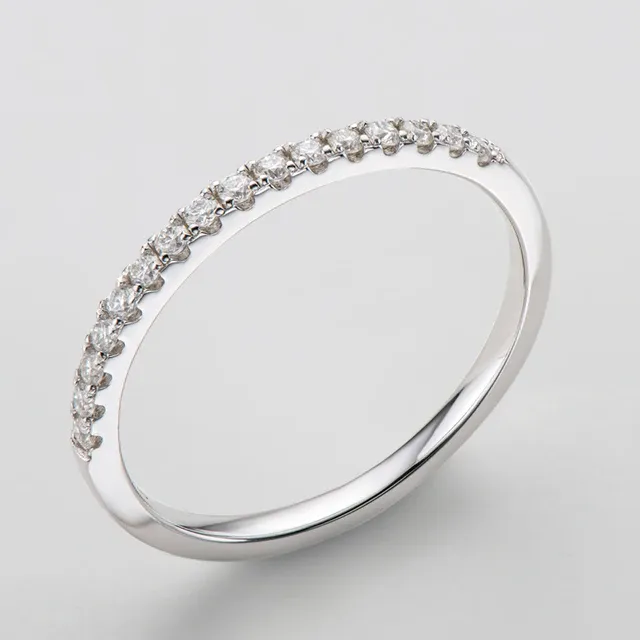 925 Silver 1.5mm Moissanite Diamond Ring