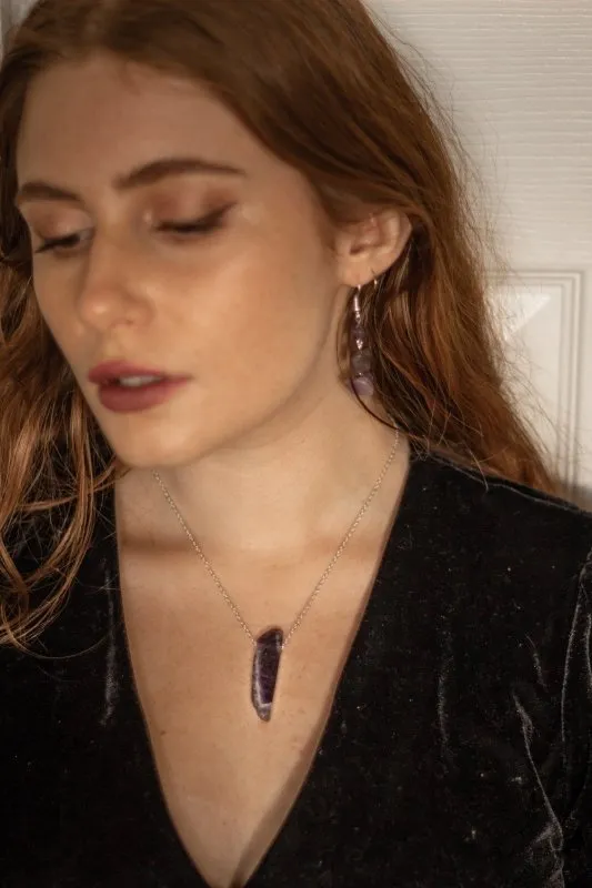 925 Sterling Silver & Amethyst Pendant Necklace