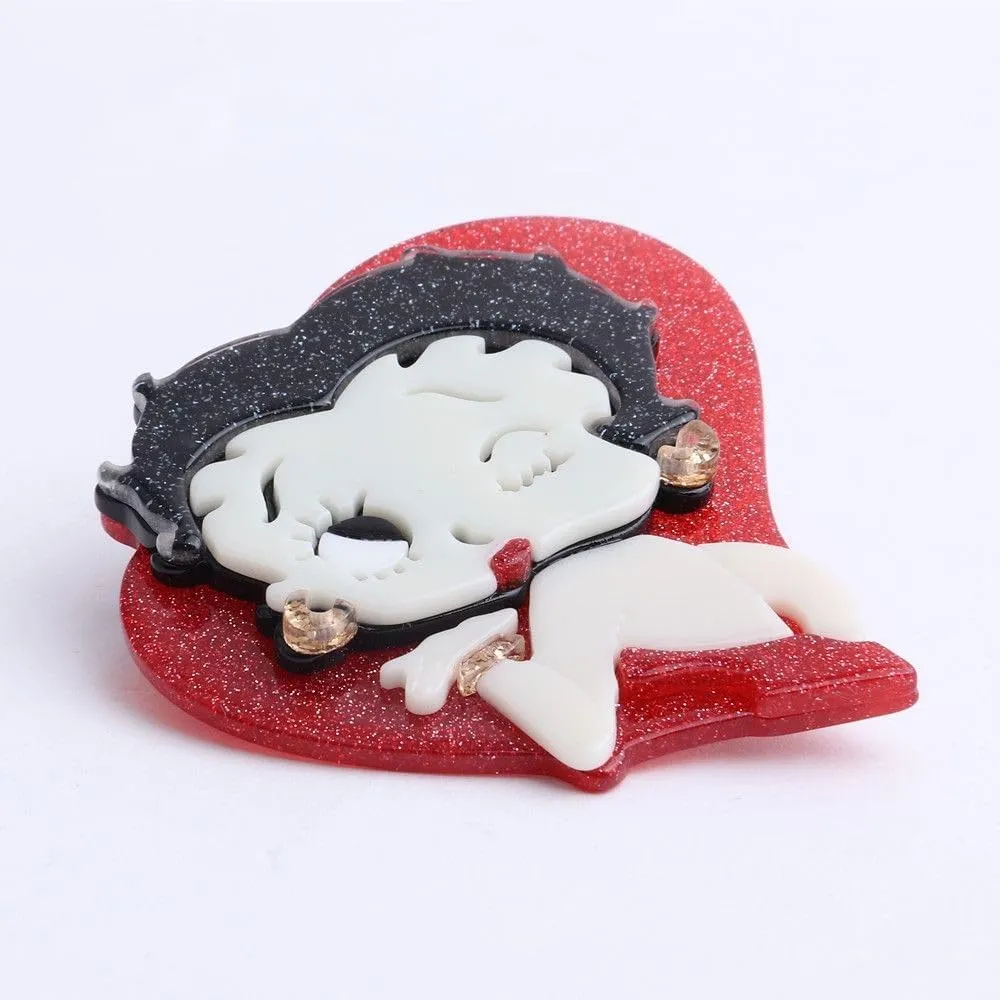 Acrylic Cartoon Girl Figure Brooches For Women Big Resin Cute Icon Brooch Pins Badges Clothing Accessories