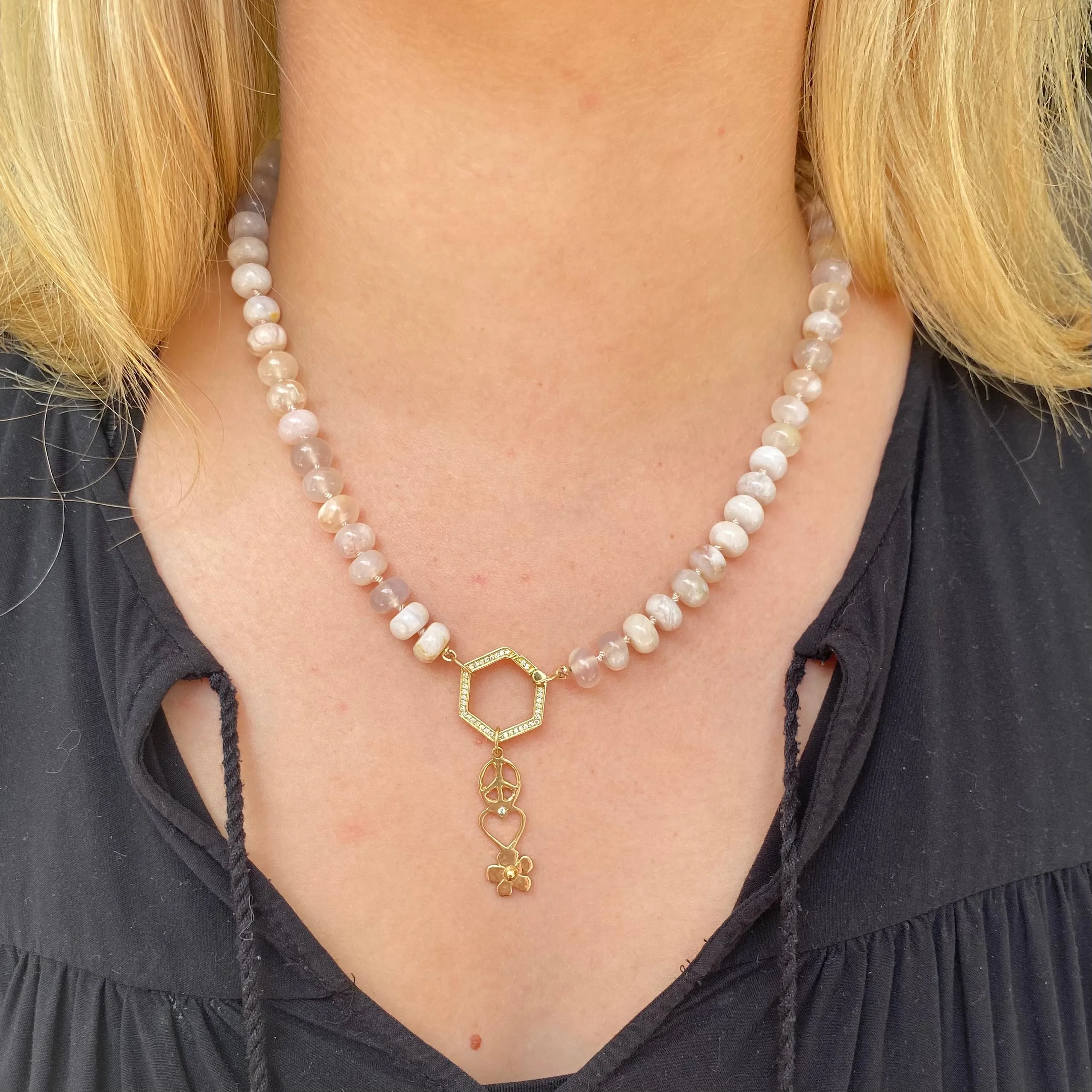 Agate Gemstone Bead Necklace