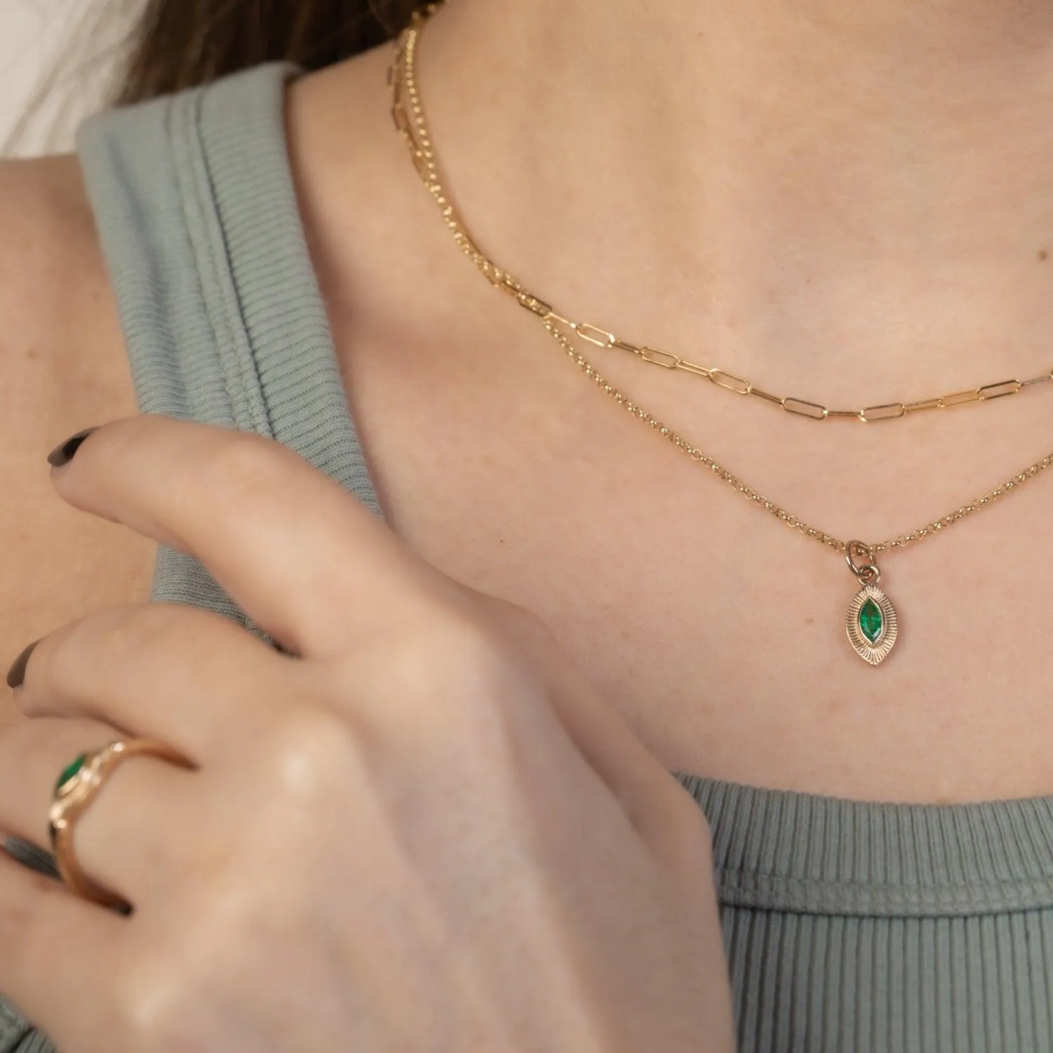 Ajna - 14k gold pendant