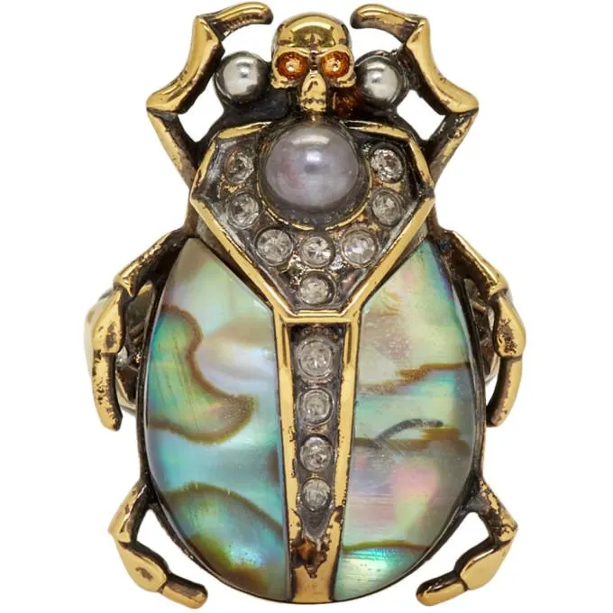 Alexander McQueen Gold Beetle Ring