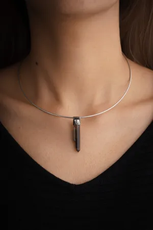 Australian Twin Smokey Citrine Phantom Stack Pendant with Organic Textured Sterling Silver Crystal Charm Scorpio Zodiac Solar Plexus Chakra