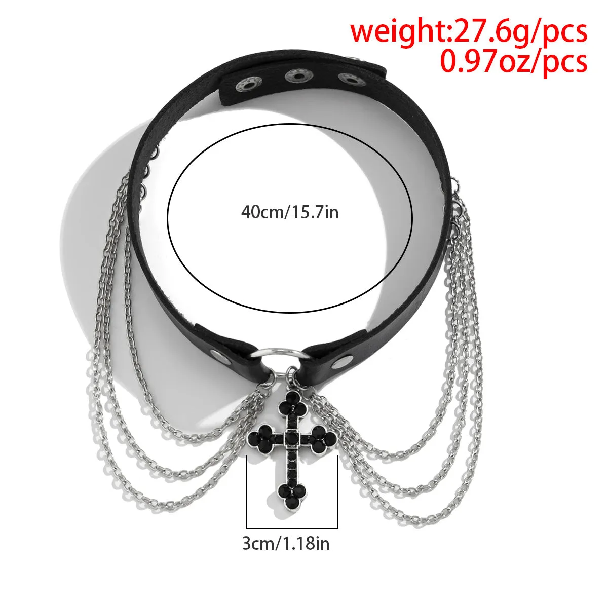 Black Cross Choker - The Nevermore Gothic Choker Necklace