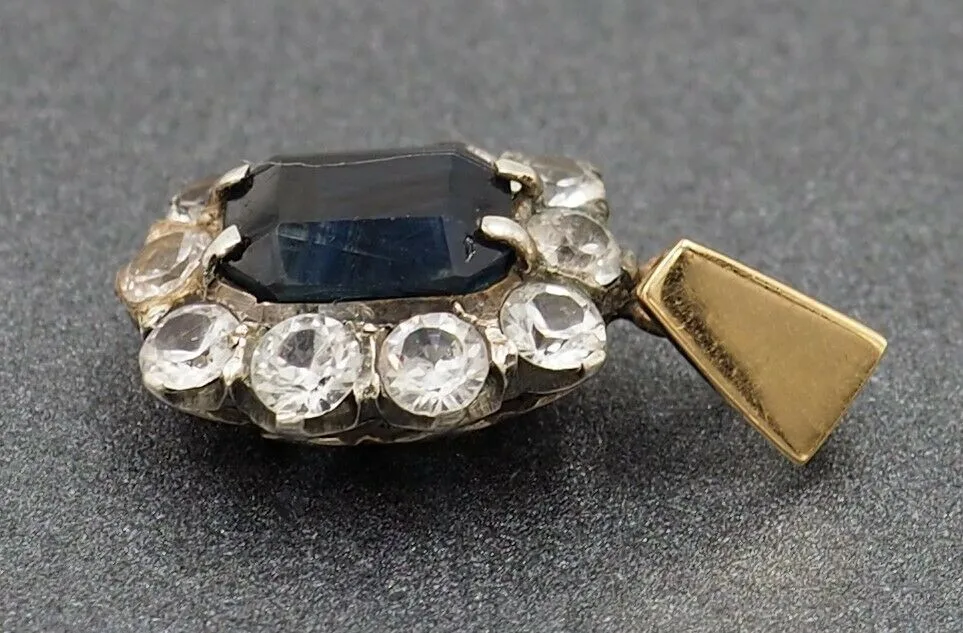 Blue & White Sapphire 9ct Yellow Gold Pendant