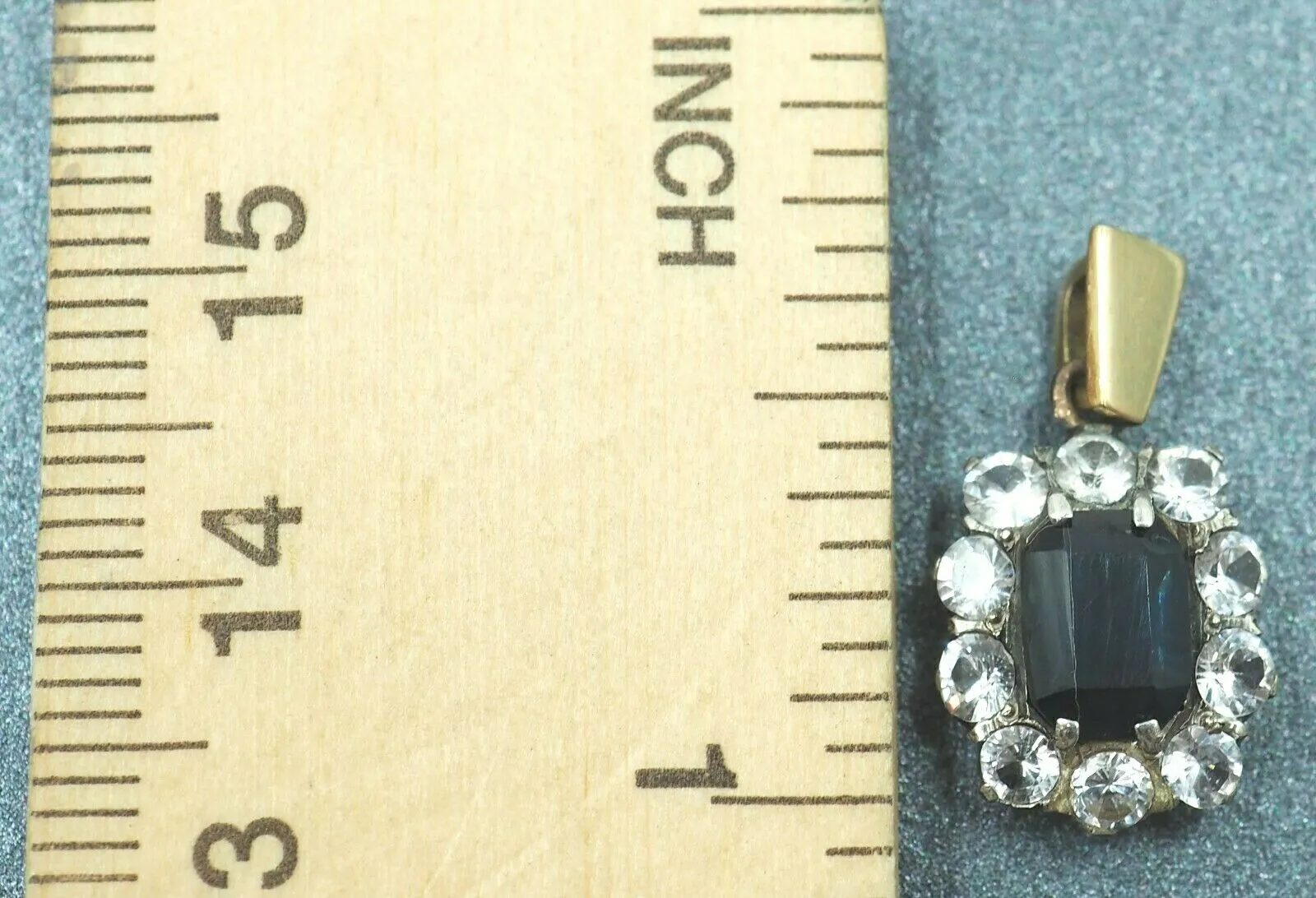 Blue & White Sapphire 9ct Yellow Gold Pendant