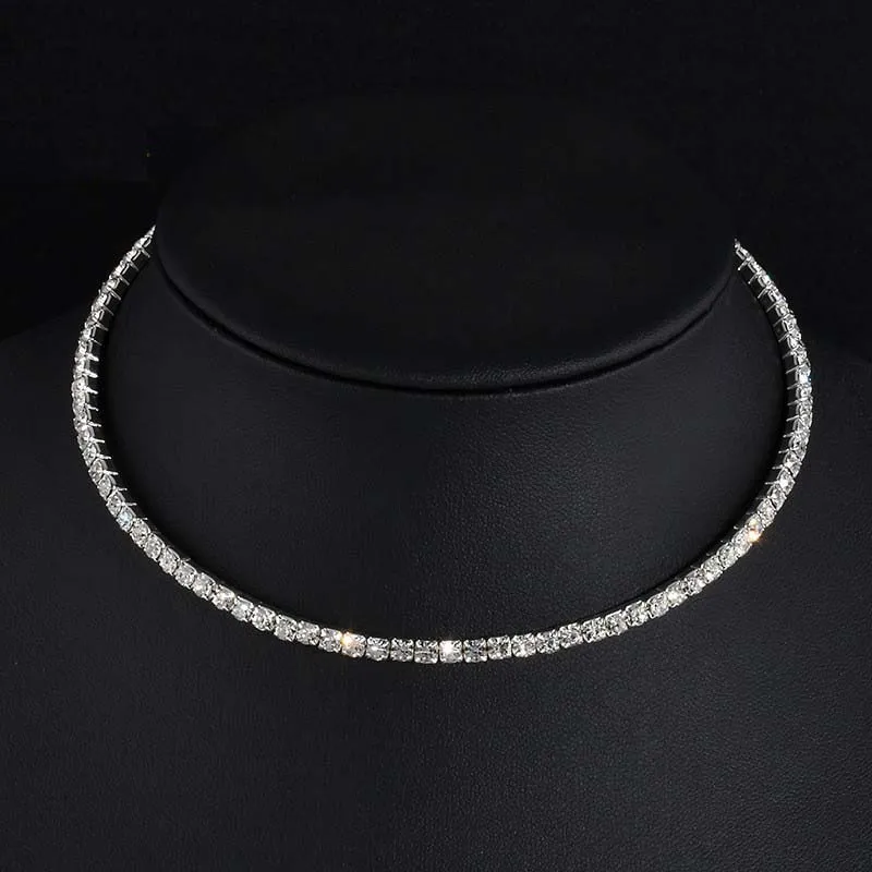 Bridal Fashion Crystal Rhinestone Choker Necklace