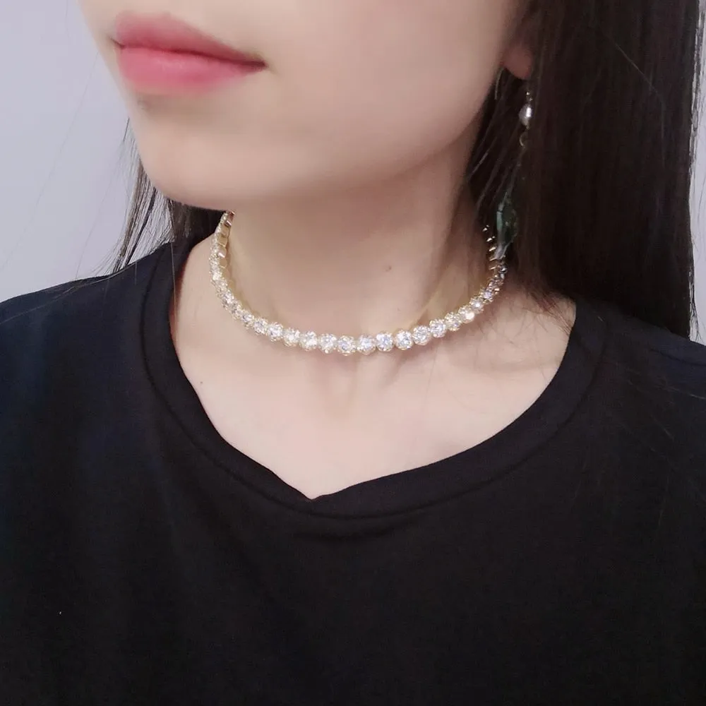 Bridal Fashion Crystal Rhinestone Choker Necklace