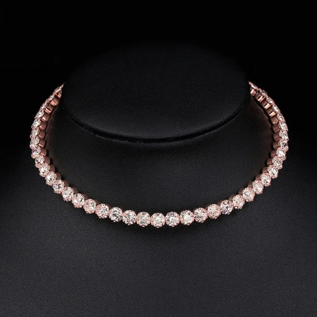 Bridal Fashion Crystal Rhinestone Choker Necklace