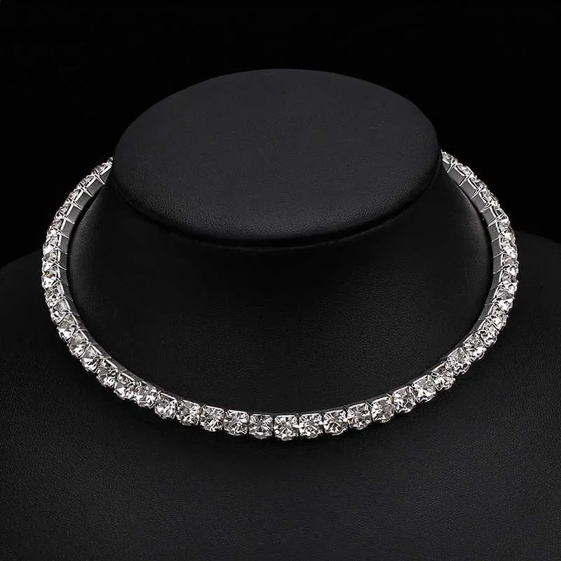 Bridal Fashion Crystal Rhinestone Choker Necklace