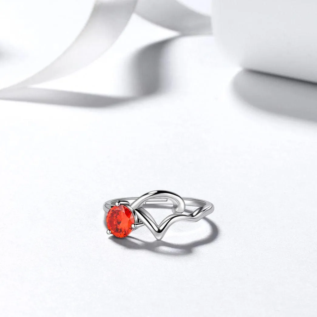 Capricorn Ring January Garnet Birthstone Zodiac Women Girls Jewelry Birthday Gift