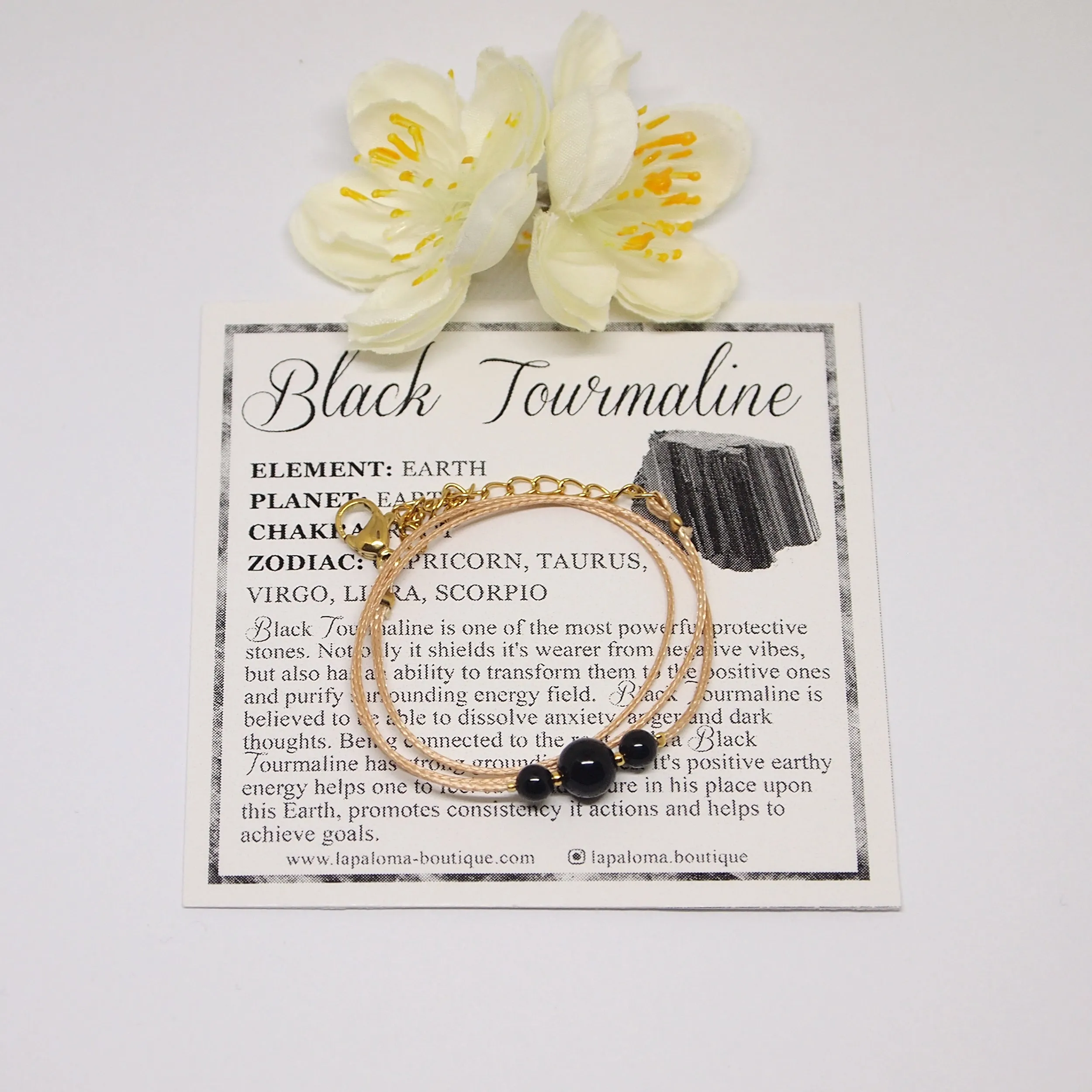 Dainty Black tourmaline beaded choker
