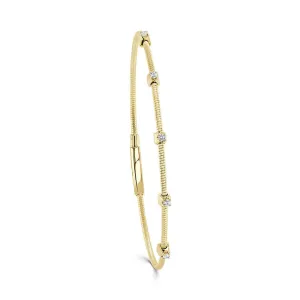 Diamond Flexible Station Bangle Bracelet