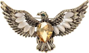 Eagle Brooch Pins for Women, American Bald Eagle Brooch Pin, Cute Eagle Animal Brooch Lapel Pin, Bohemian Flying Eagle Bird Brooches Pins for Women Hat Bag Suit Dress Accessories