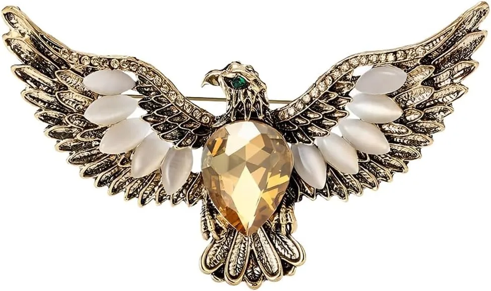 Eagle Brooch Pins for Women, American Bald Eagle Brooch Pin, Cute Eagle Animal Brooch Lapel Pin, Bohemian Flying Eagle Bird Brooches Pins for Women Hat Bag Suit Dress Accessories
