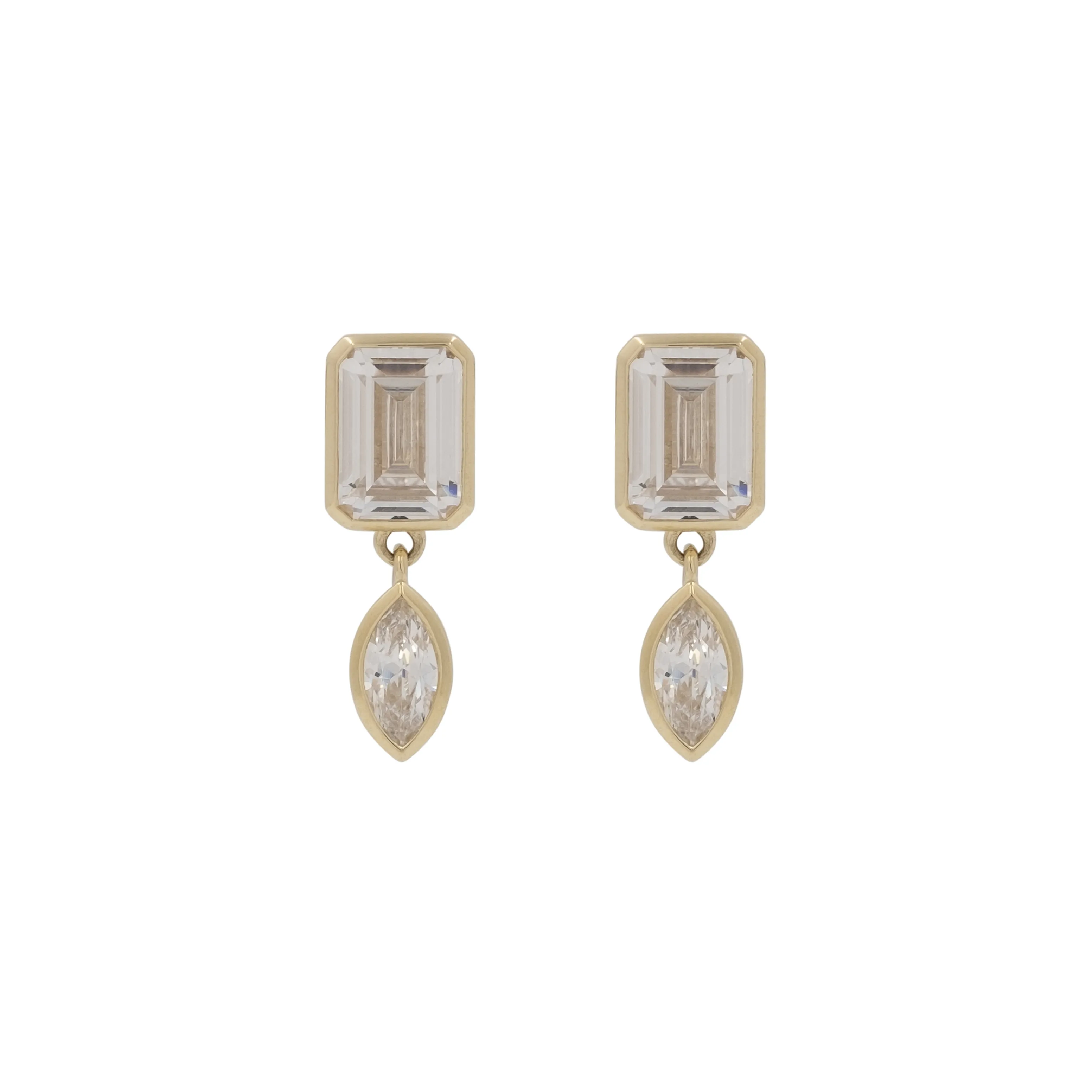 EMERALD-MARQUISE DROP EARRINGS