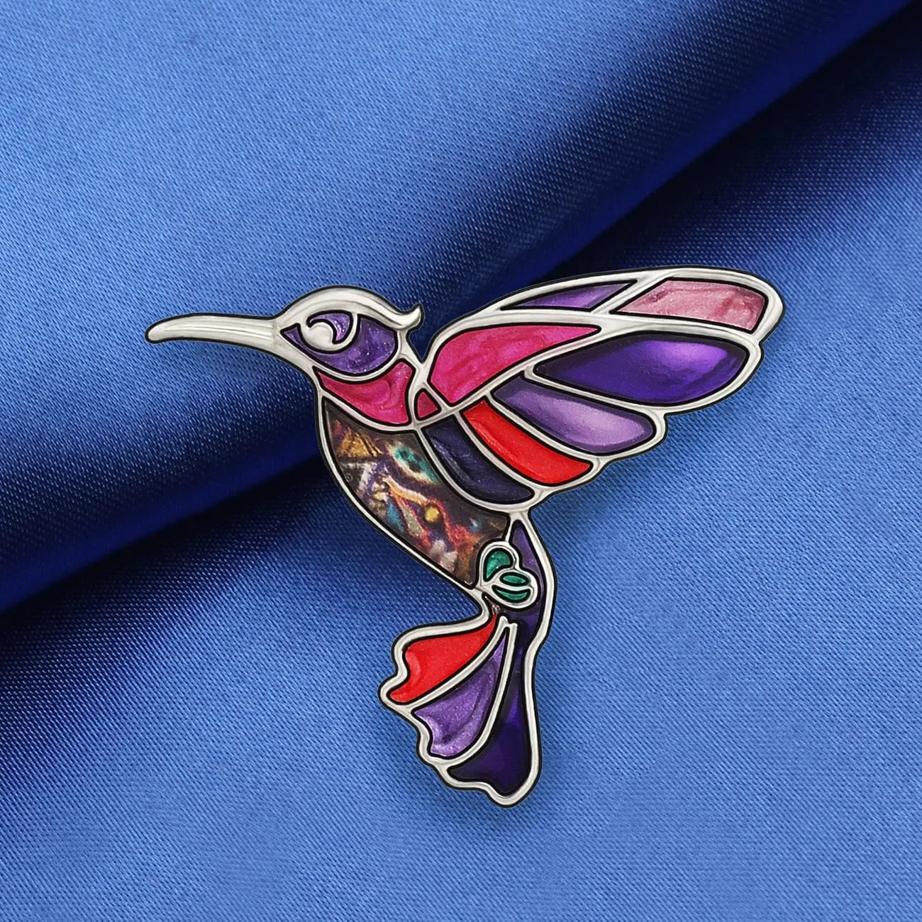 Enamel Zinc Alloy Fashion Hummingbird Brooches Pins Birds Rhinestone Jewelry for Women Teens Girls Charms Party Gifts