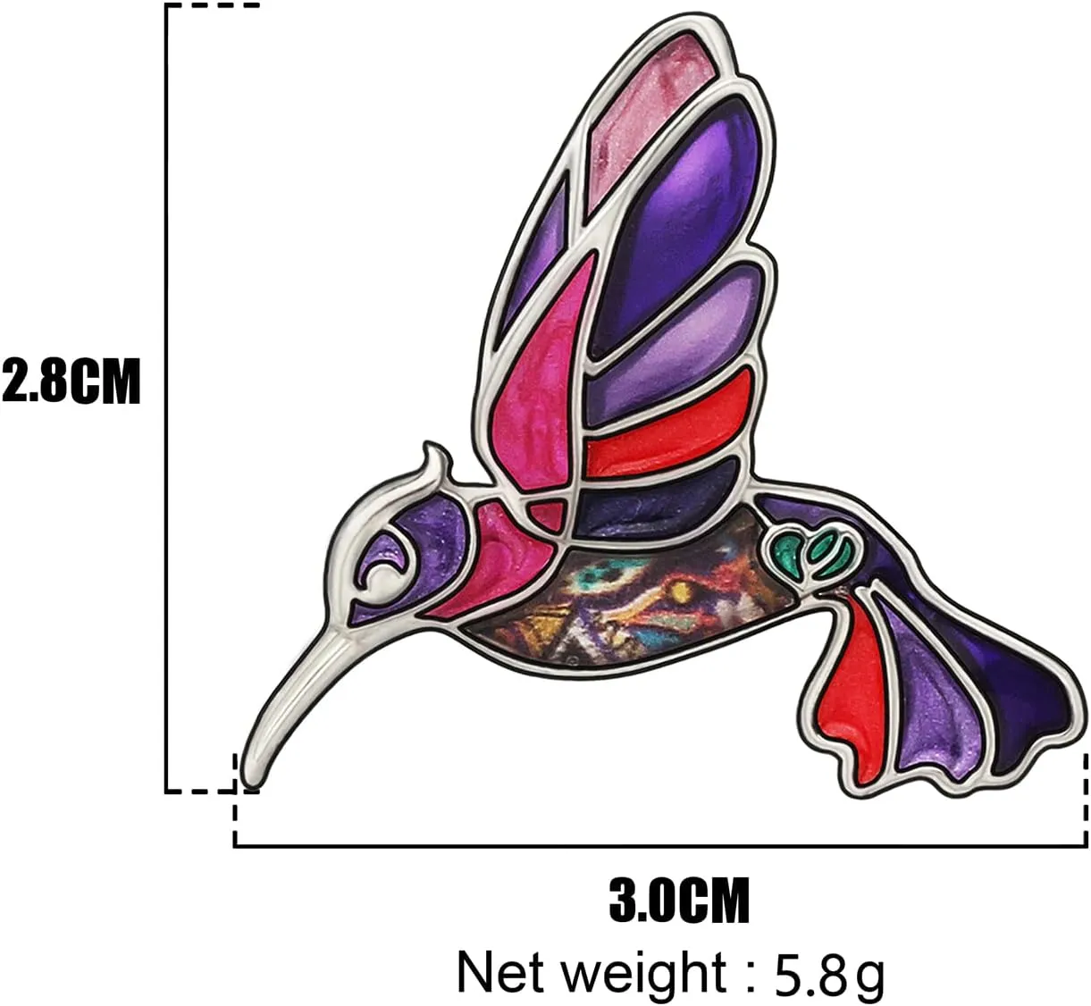 Enamel Zinc Alloy Fashion Hummingbird Brooches Pins Birds Rhinestone Jewelry for Women Teens Girls Charms Party Gifts