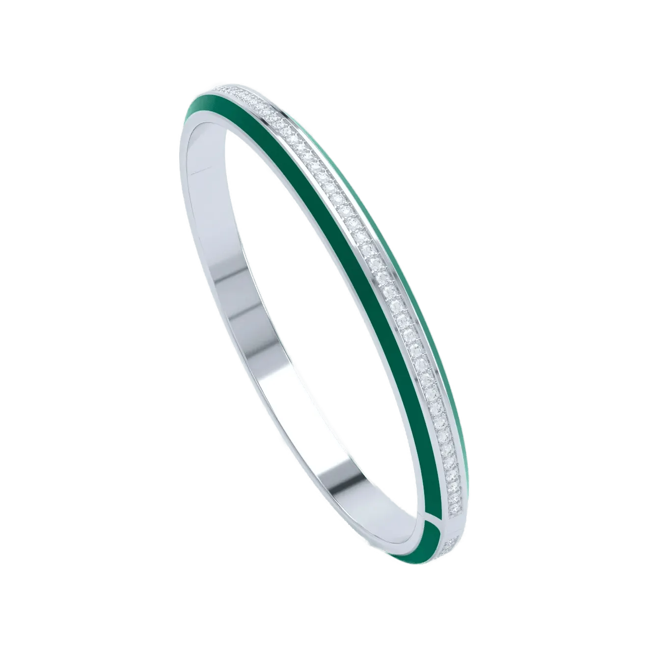 Eternity green enamel bangle