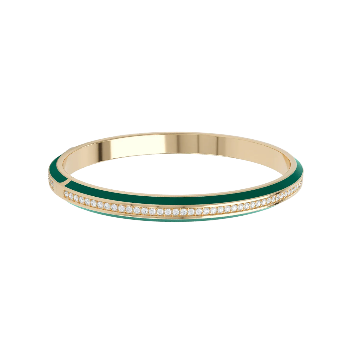 Eternity green enamel bangle