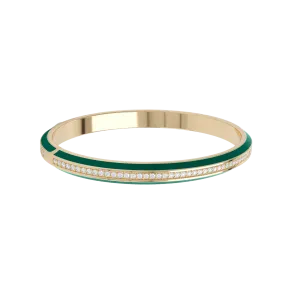 Eternity green enamel bangle