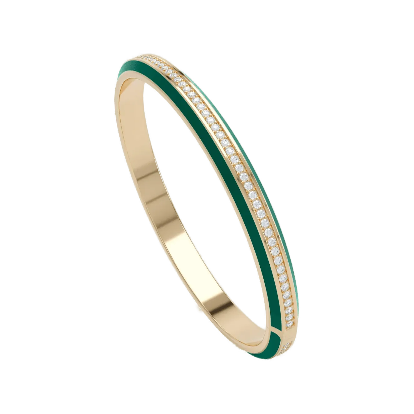 Eternity green enamel bangle