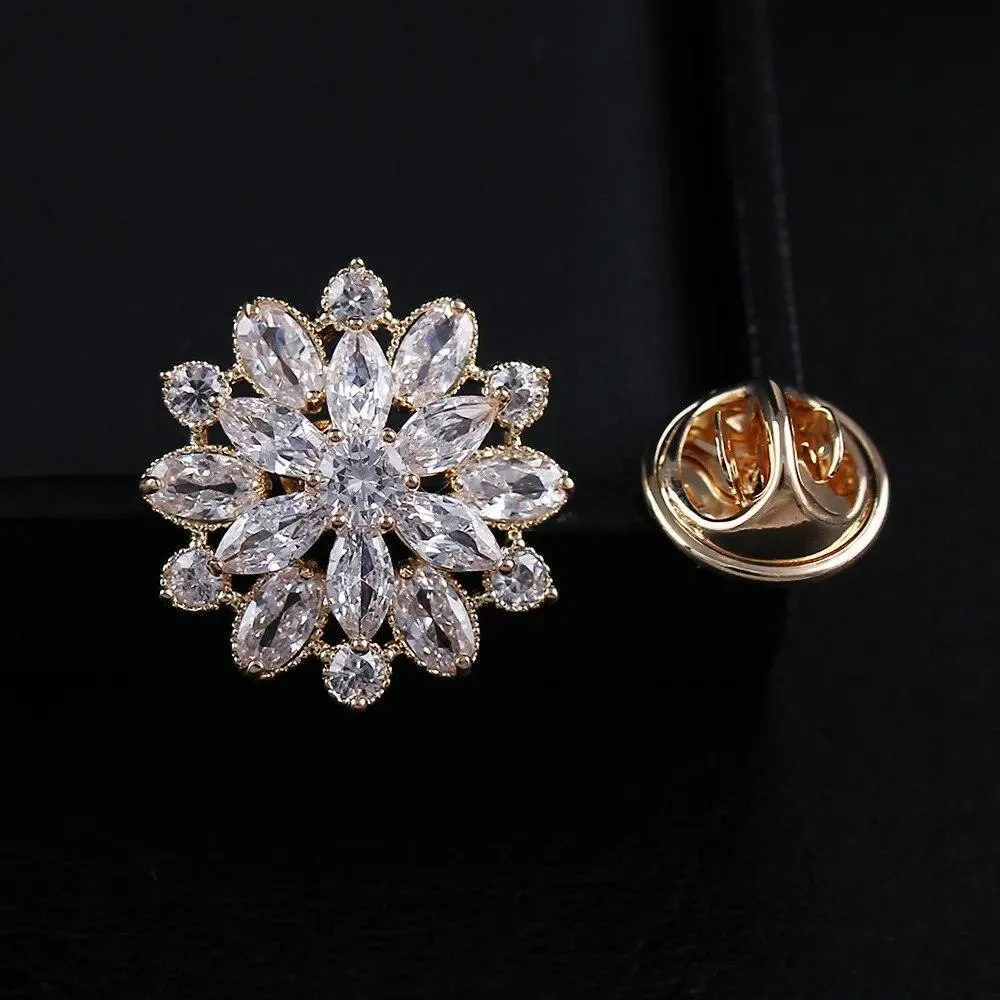 Fashion Hexagram Silver Color Lapel Pin
