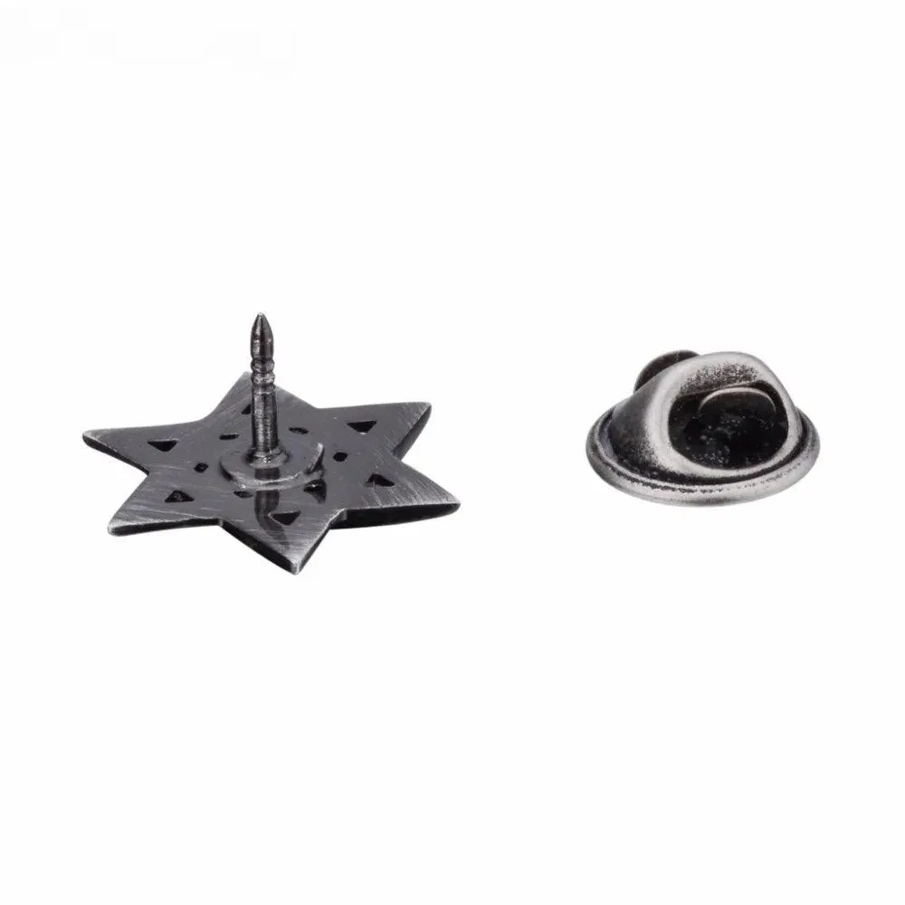 Fashion Hexagram Silver Color Lapel Pin