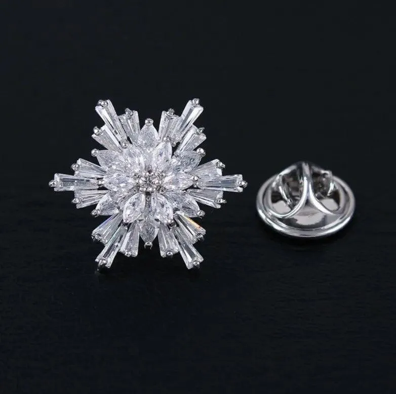Fashion Hexagram Silver Color Lapel Pin