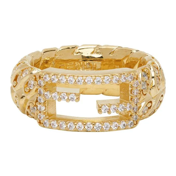 Fendi Gold Logo Ring