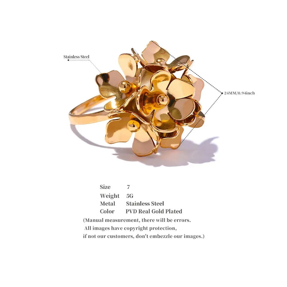 Flower Shaped Adjustable Ring