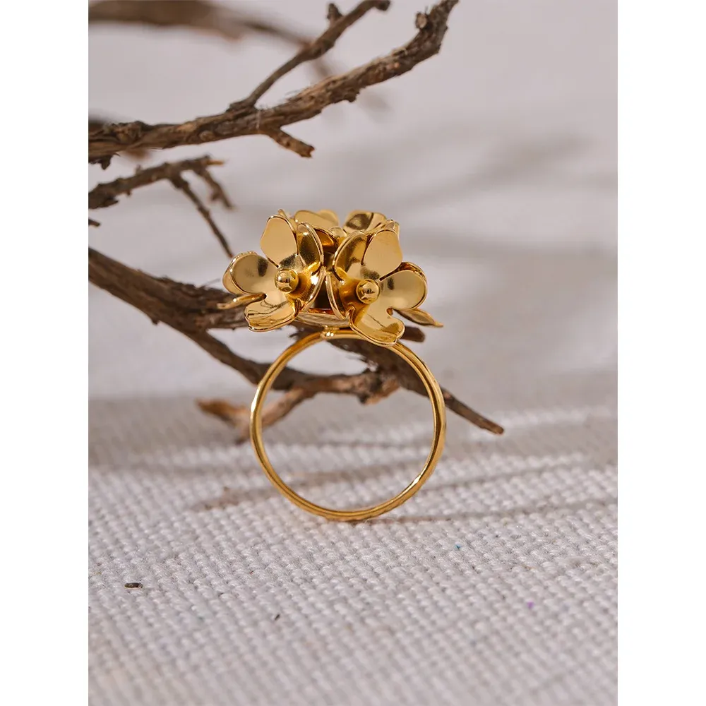 Flower Shaped Adjustable Ring