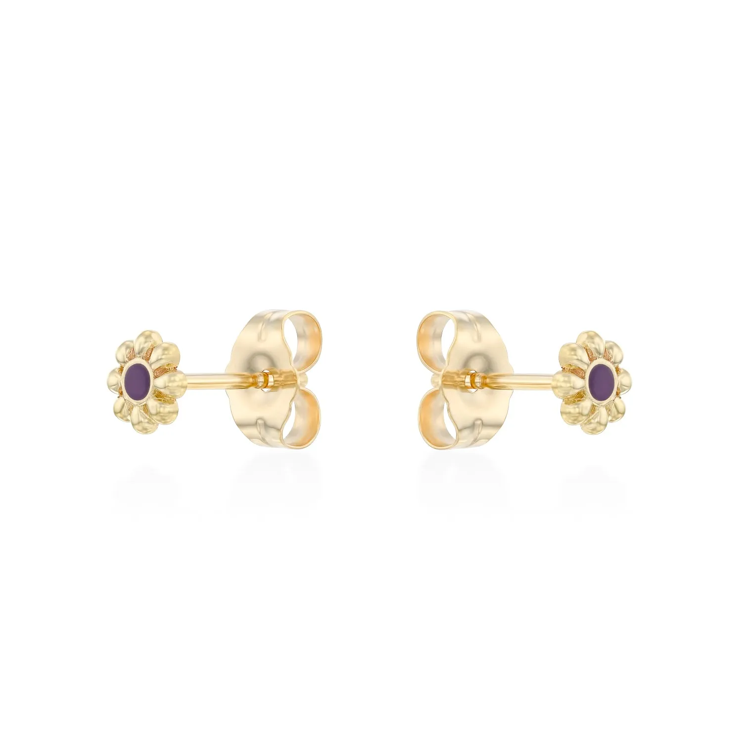 Gold daisy flower earring