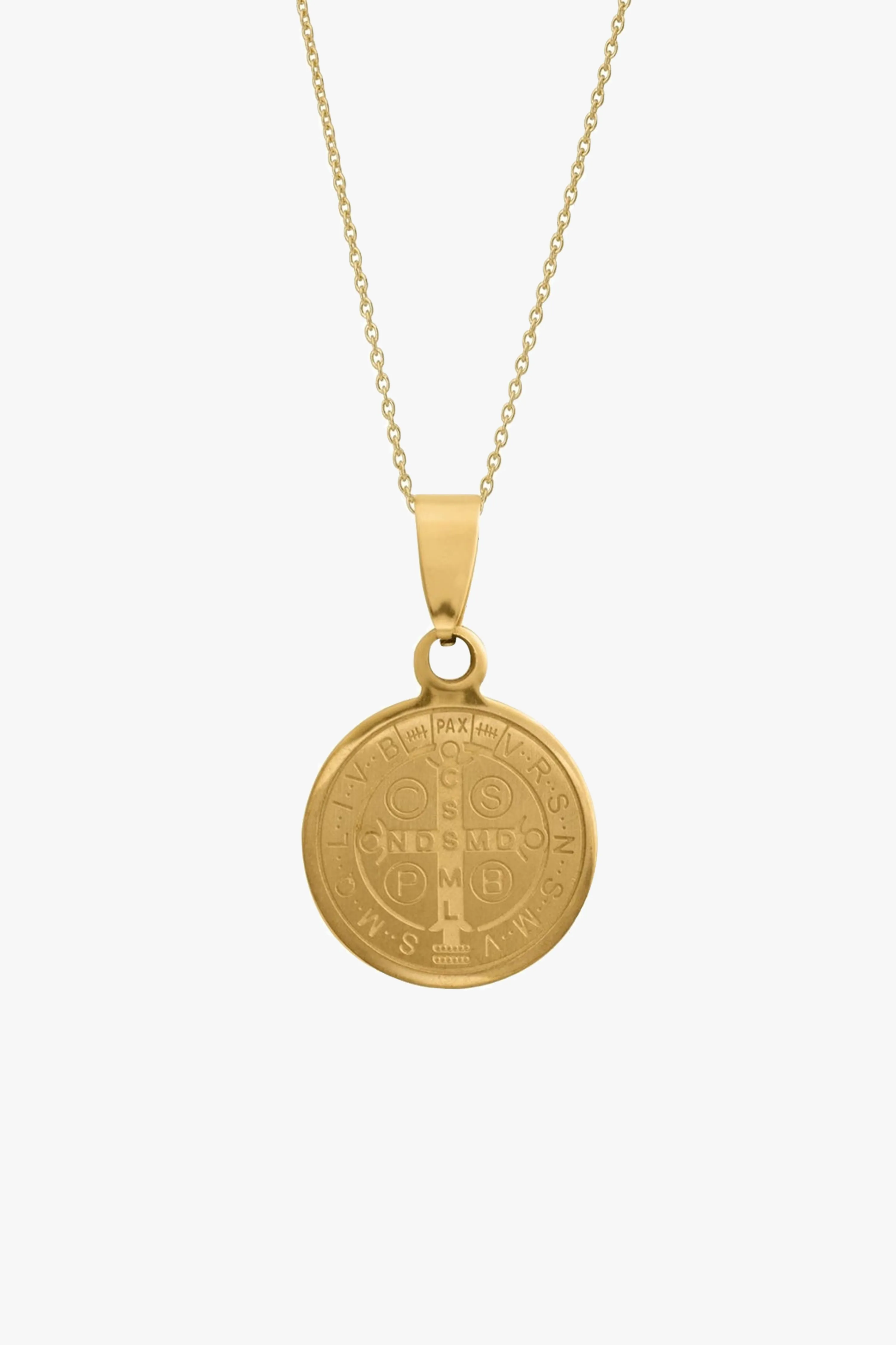 Gold Saints Circle Necklace