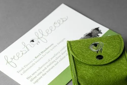 Handcrafted silver sheep brooch facing front