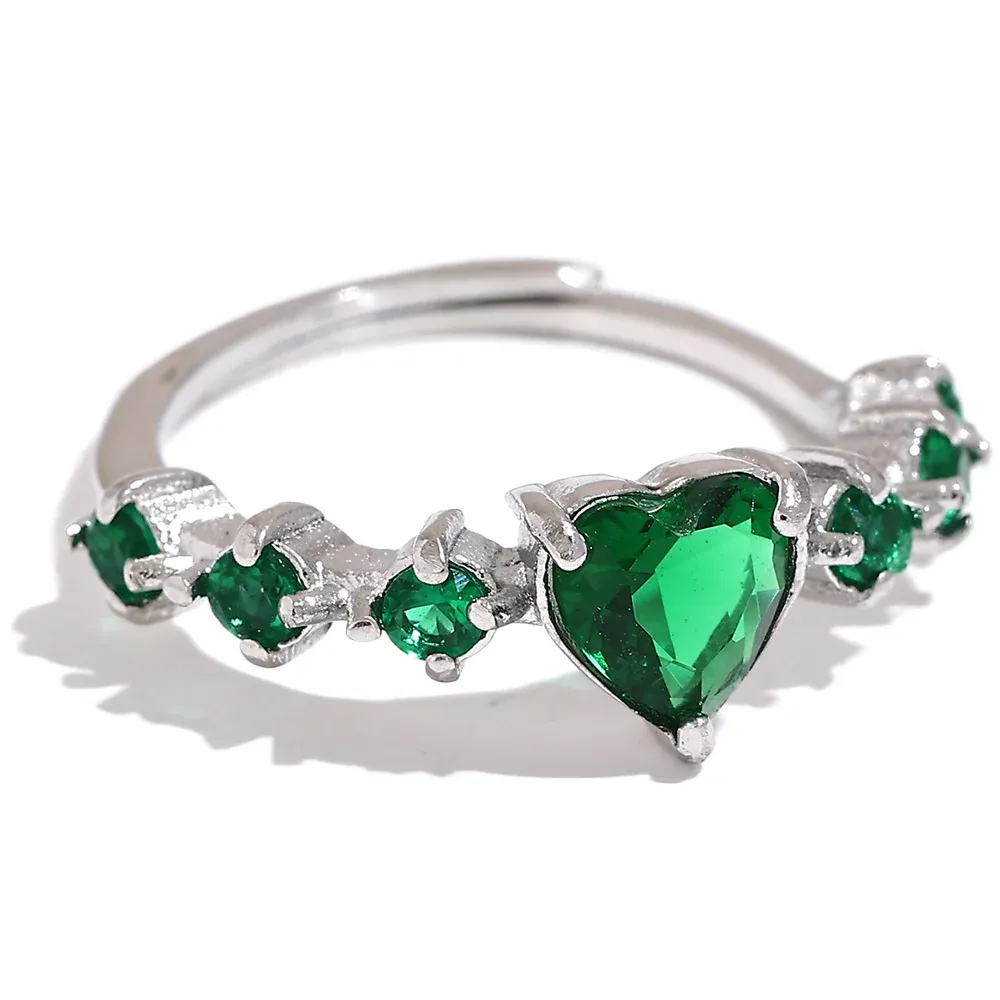 Heart Shape CZ Stone Adjustable Ring