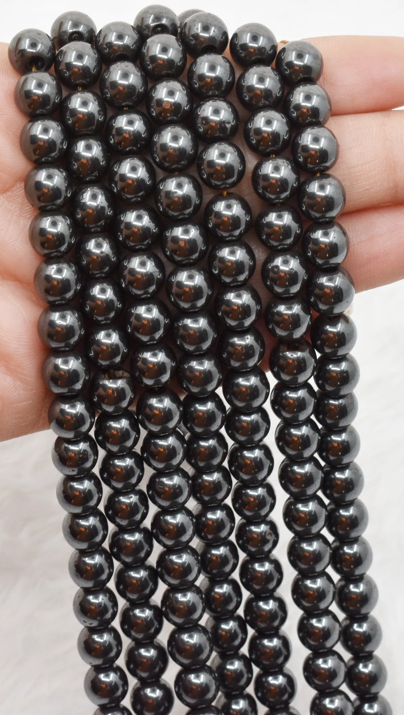 Hematite Beads, Natural Round Crystal Beads 4mm to 12mm