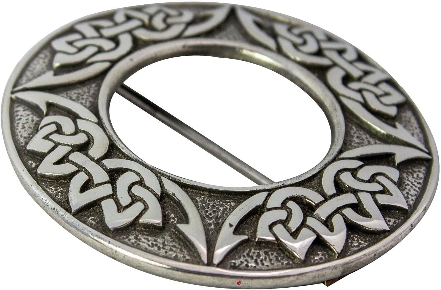 I LUV LTD Ladies Plaid Brooch Fly Pewter Celtic Knot Design Made in UK Traditional Scottish Kilt Pin Celtic Cape Sash Male Brooch Kilt Accessories for Men