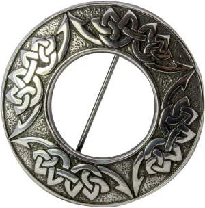 I LUV LTD Ladies Plaid Brooch Fly Pewter Celtic Knot Design Made in UK Traditional Scottish Kilt Pin Celtic Cape Sash Male Brooch Kilt Accessories for Men