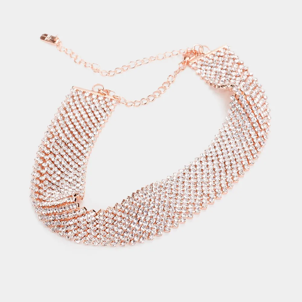 iLLASPARKZ Embellished Crystal Rhinestone  Choker Necklace