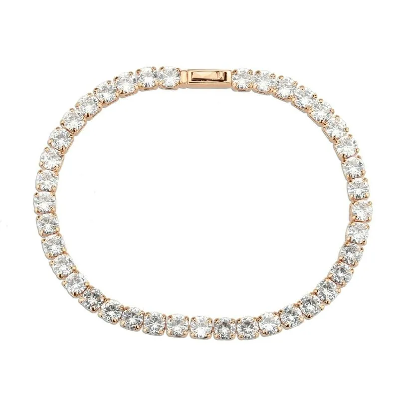 Jewellery Kingdom Ladies Tennis Cubic Zirconia 7inch Bracelet (Gold)
