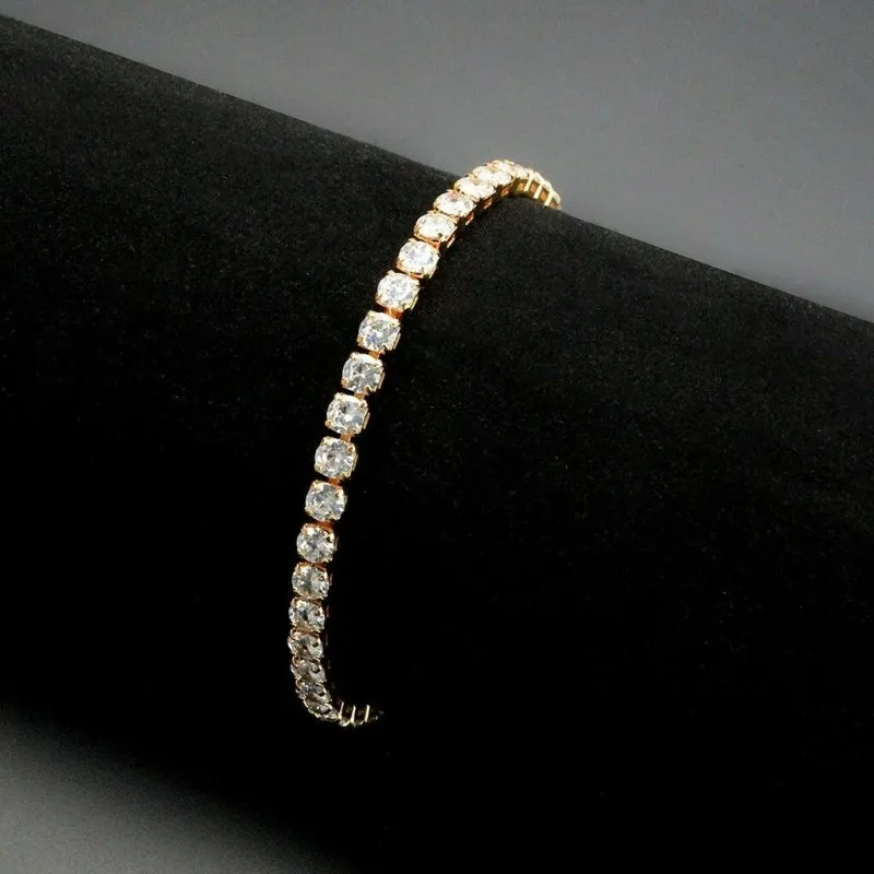 Jewellery Kingdom Ladies Tennis Cubic Zirconia 7inch Bracelet (Gold)