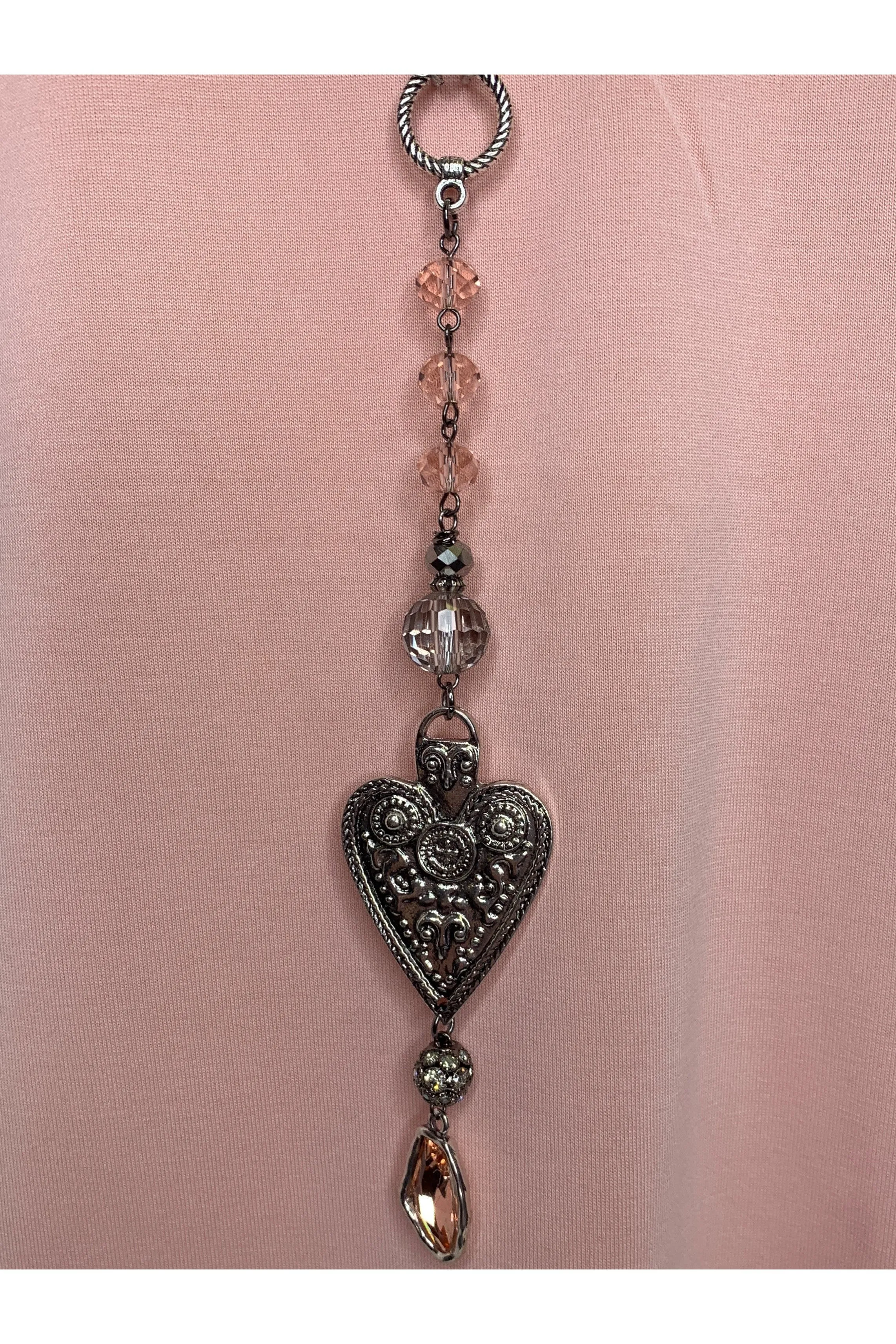 Lost And Found Long Cord And Chain Solid Heart Necklace