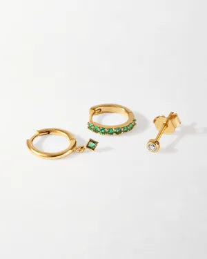 Luxe Emerald Earrings Set