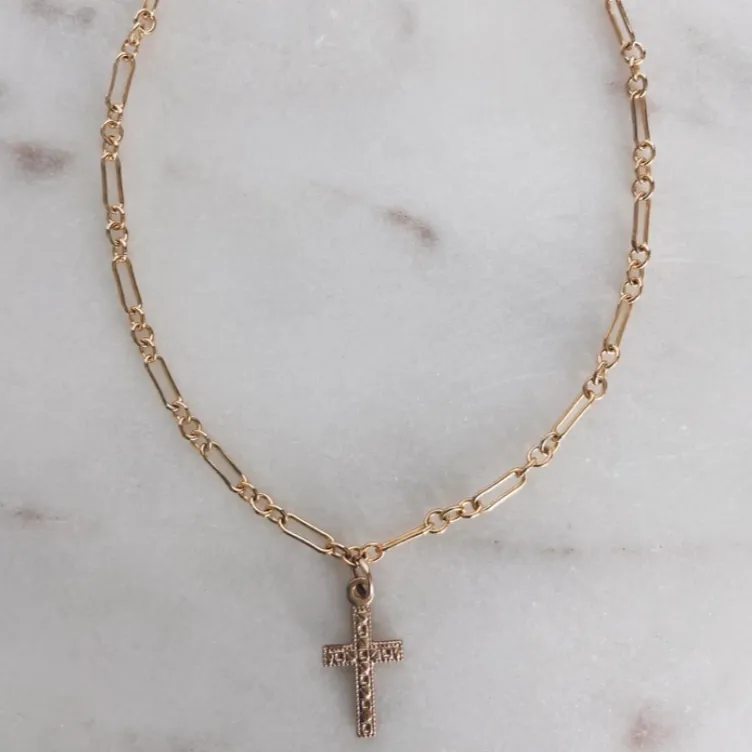 MAC & RY JEWELRY - 14K GOLD FILLED CROSS BRACELET